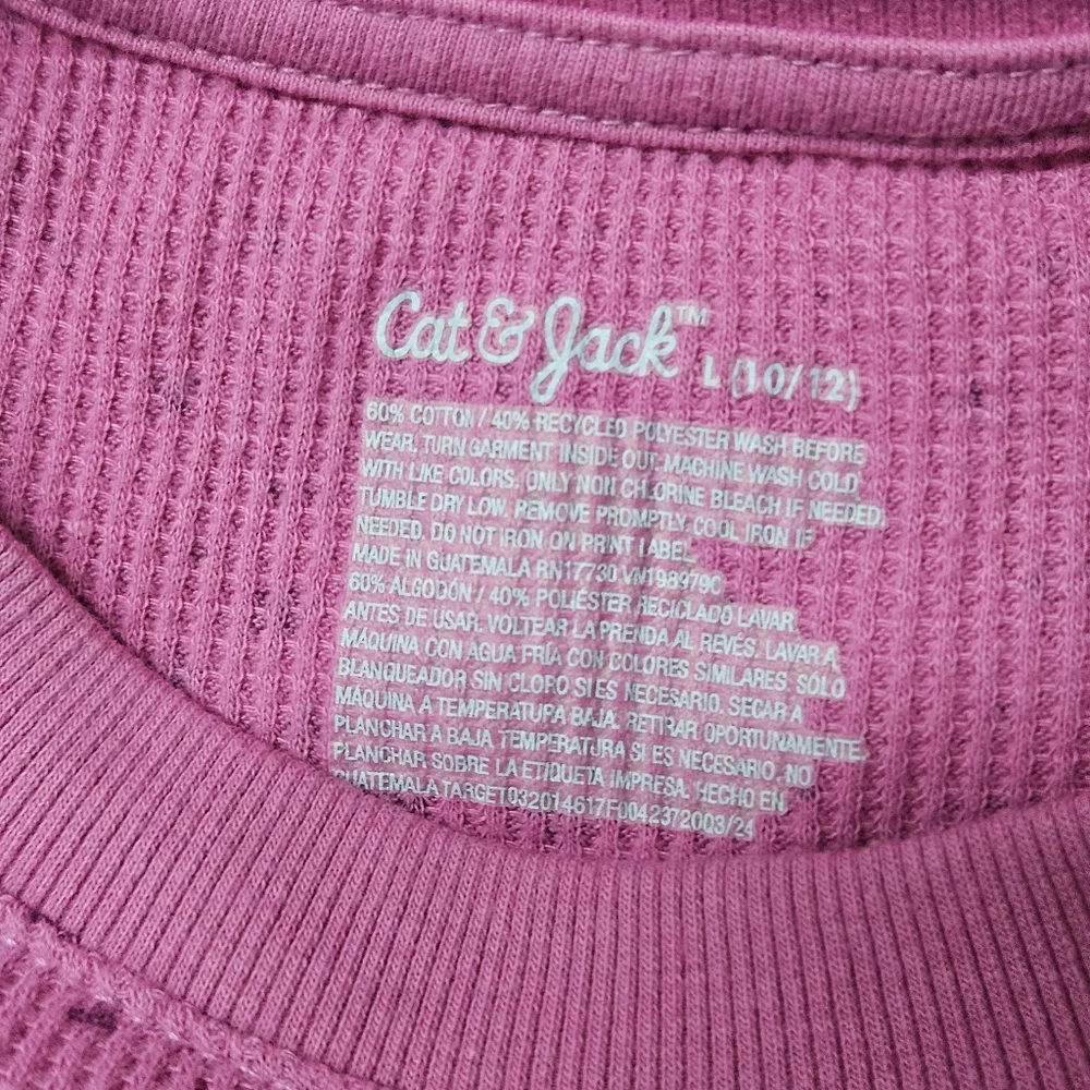 Cat & Jack Thermal Shirt and Velvet Look Pants Pink Girls Size Large